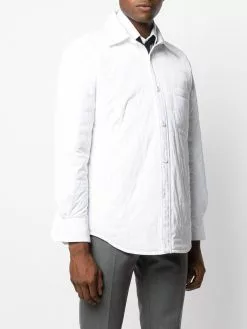 Thom Browne down-filled rear stripe shirt jacket