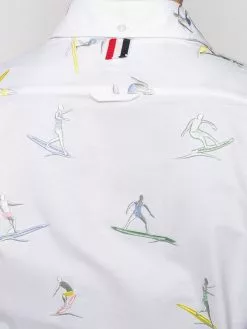 Thom Browne Surfer icon embroidery Oxford shirt