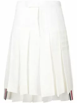 Thom Browne 4-bar knee-length pleated skirt