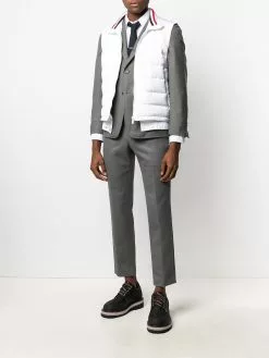 Thom Browne down-filled rear stripe gilet