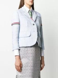 Thom Browne Frayed tweed blazer blazers of women 7 Thom Browne frayed tweed blazer