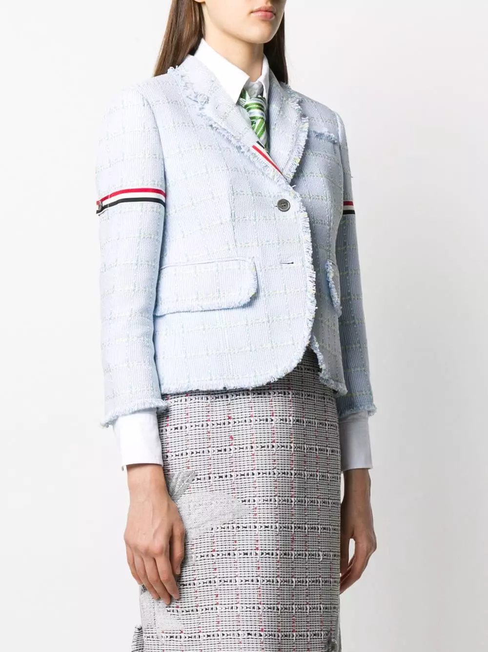 Thom Browne Frayed tweed blazer blazers of women 3 Thom Browne frayed tweed blazer