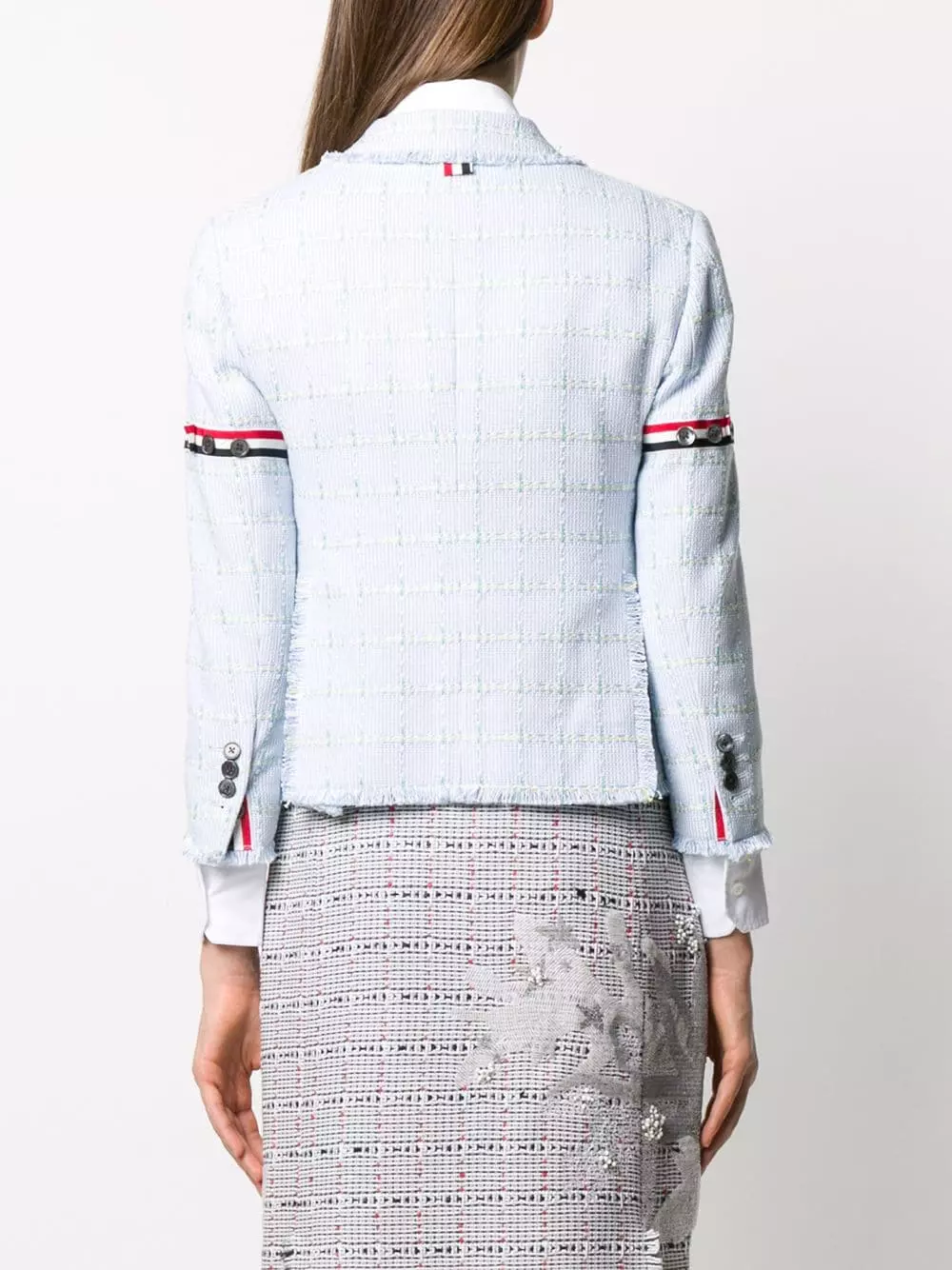 Thom Browne Frayed tweed blazer blazers of women 4 Thom Browne frayed tweed blazer