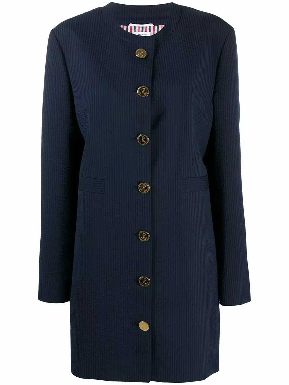Thom Browne Crinkle stripe oversize blazer blazers of women 1 Thom Browne crinkle stripe oversize blazer