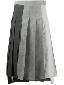 Thom Browne Fun-Mix pleated wool skirt