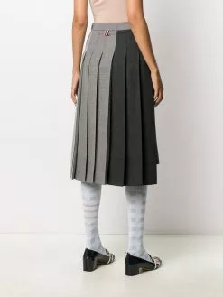 Thom Browne Fun-Mix pleated wool skirt