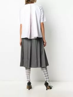 Thom Browne box pleat short sleeve blouse