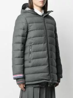 Thom Browne 120s twill funnel neck coat