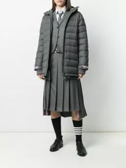 Thom Browne 120s twill funnel neck coat