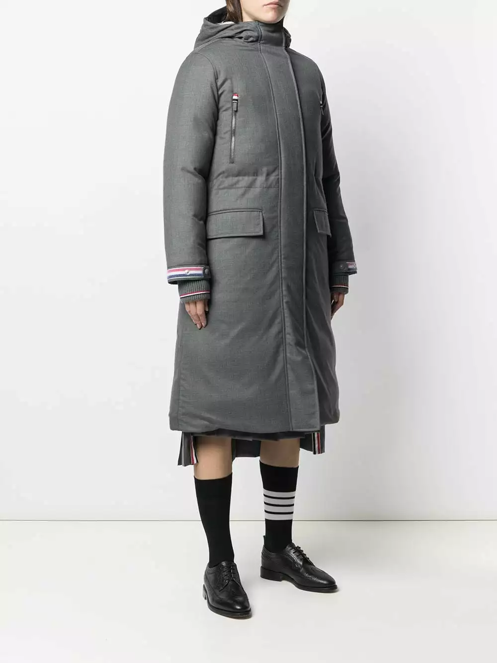 Thom Browne Down filled A line hooded parka parkas of women 3 Thom Browne down-filled A-line hooded parka