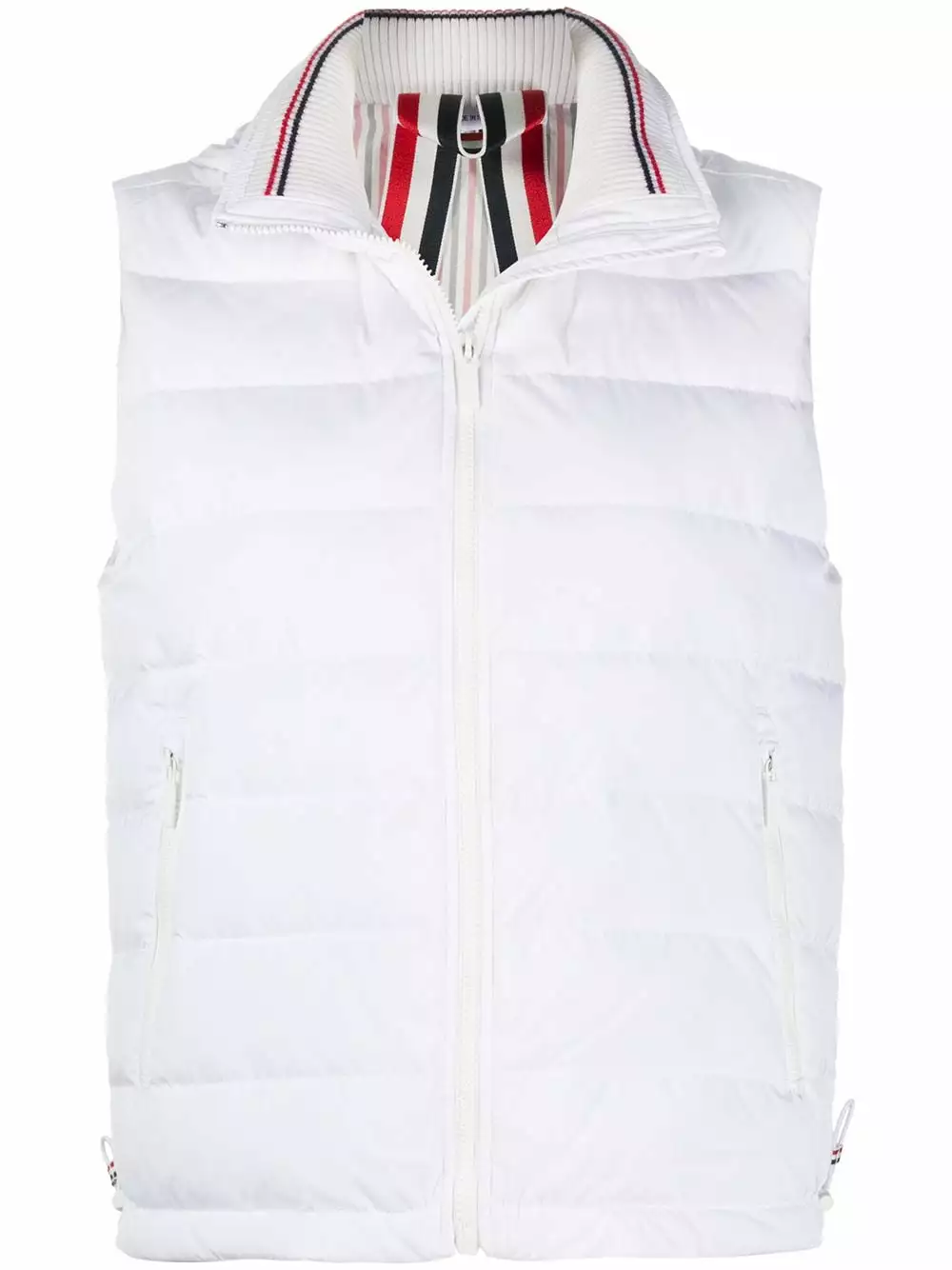 Thom Browne Rear stripe padded gilet down jackets of women 1 Thom Browne rear stripe padded gilet