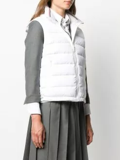 Thom Browne Rear stripe padded gilet down jackets of women 8 Thom Browne rear stripe padded gilet