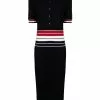 Thom Browne RWB-stripe knitted polo dress