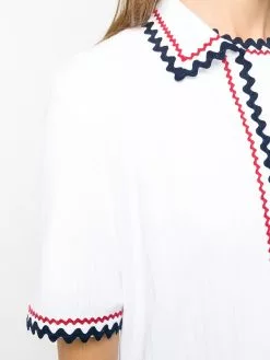 Thom Browne zigzag trim short sleeve cardigan
