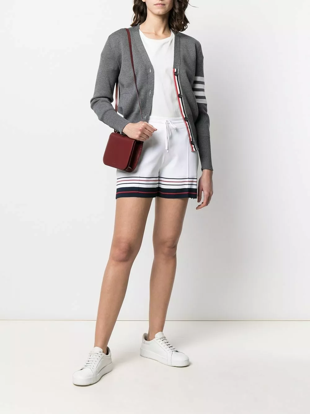 Thom Browne Stripe edge track shorts of women 2 Thom Browne stripe-edge track shorts