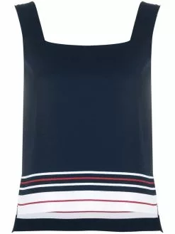 Thom Browne stripe-edge sleeveless top