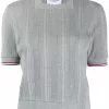 Thom Browne square neck ribbed-knit top