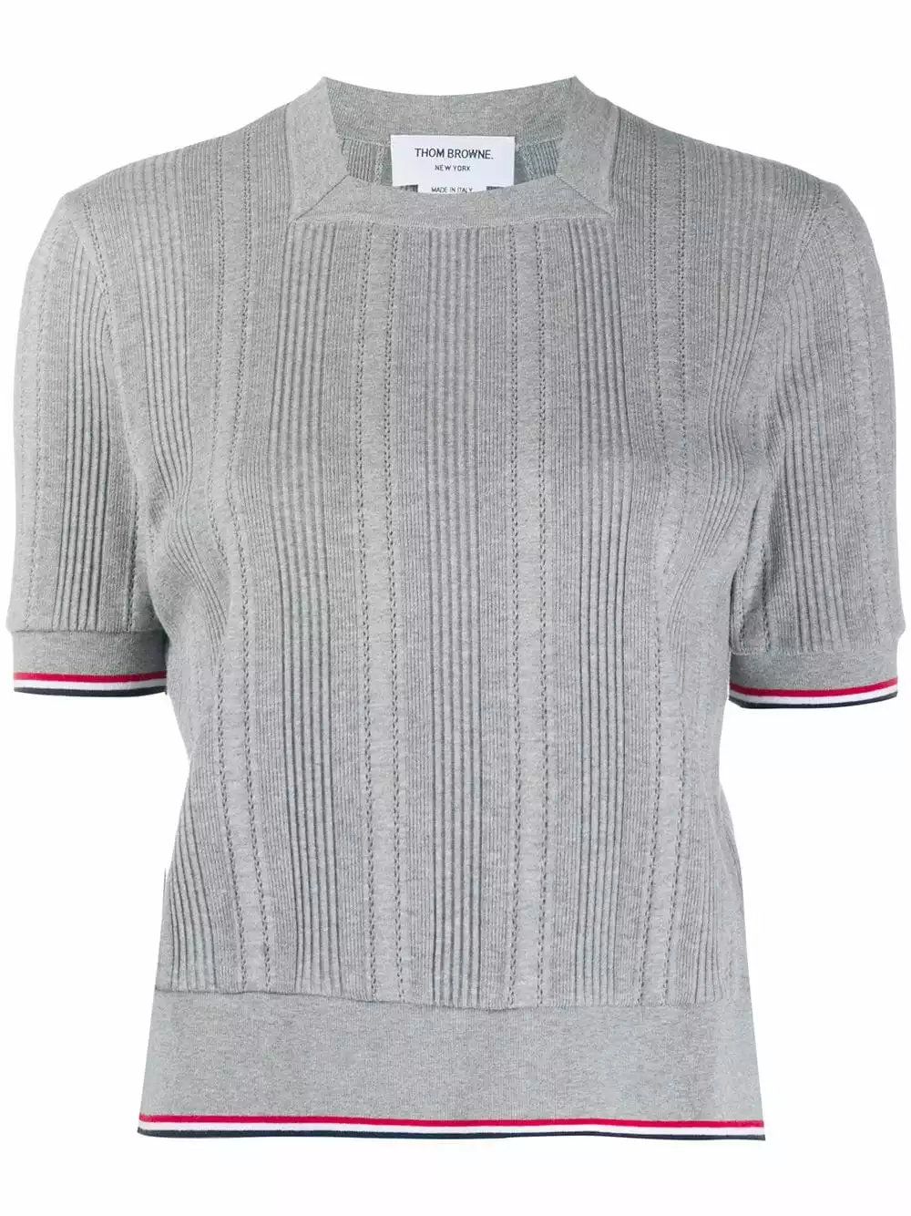 Thom Browne Square neck ribbed knit top knitted tops of women 1 Thom Browne square neck ribbed-knit top