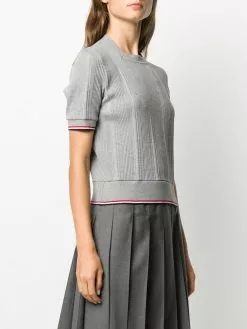 Thom Browne Square neck ribbed knit top knitted tops of women 7 Thom Browne square neck ribbed-knit top