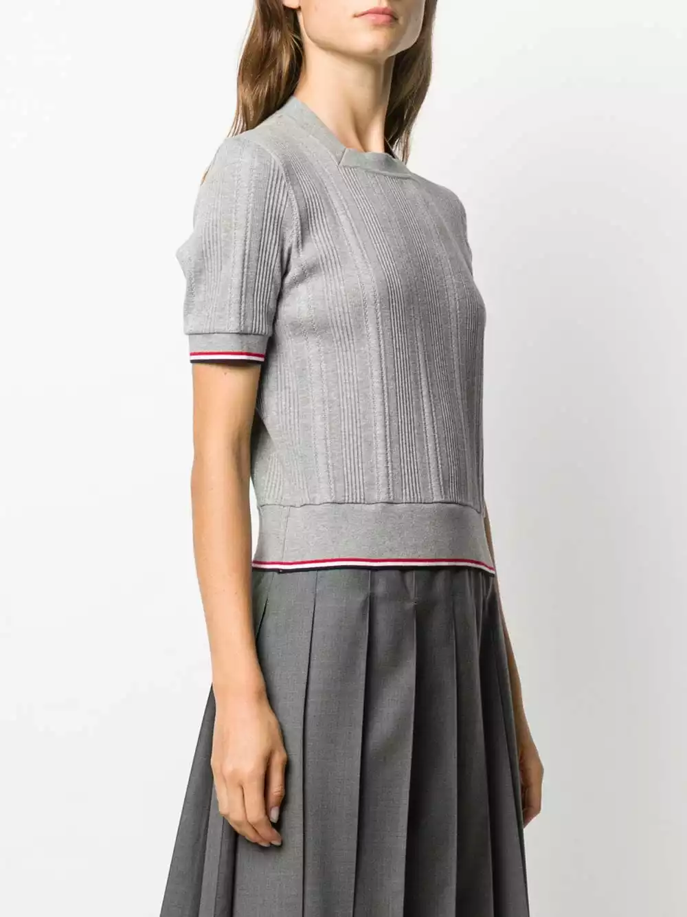 Thom Browne Square neck ribbed knit top knitted tops of women 3 Thom Browne square neck ribbed-knit top