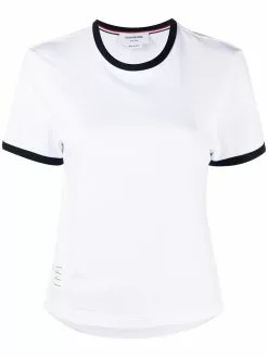 Thom Browne asymmetric hem short-sleeve T-shirt