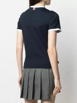Thom Browne asymmetric hem short-sleeve T-shirt