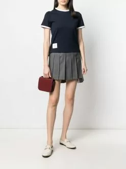 Thom Browne asymmetric hem short-sleeve T-shirt
