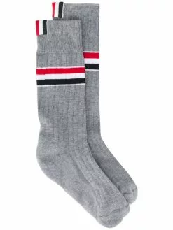 Thom Browne stripe-print athletic mid-calf socks