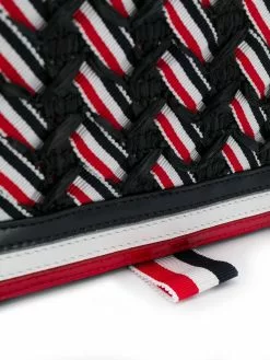 Thom Browne woven logo fold-over shoulder bag