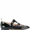 Thom Browne strappy patent ballerina shoes