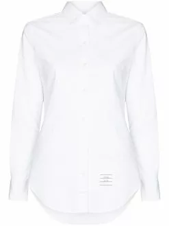 Thom Browne grosgrain-loop long-sleeve shirt