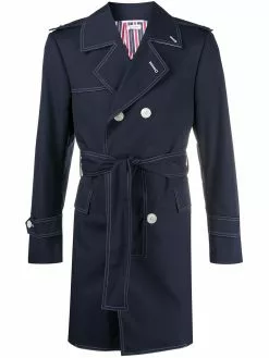Thom Browne double-breasted belted trench coat