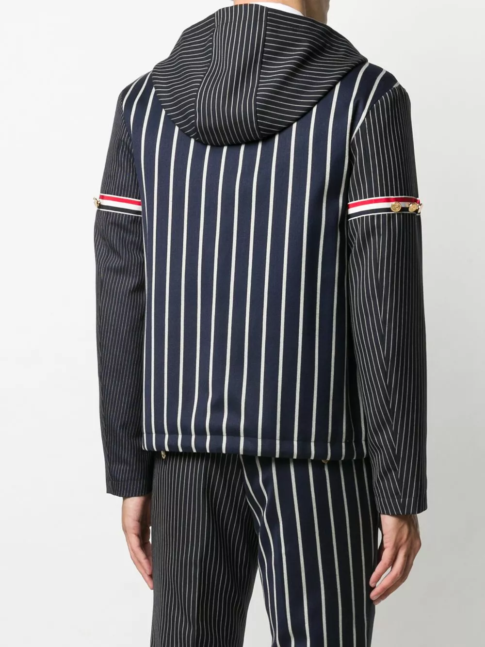 Thom Browne Striped asymmetric jacket hooded jackets of men 4 Thom Browne striped asymmetric jacket