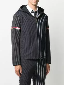 Thom Browne Striped asymmetric jacket hooded jackets of men 7 Thom Browne striped asymmetric jacket