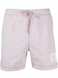 Thom Browne RWB seersucker swim shorts