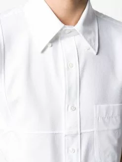 Thom Browne logo-patch short-sleeve shirt