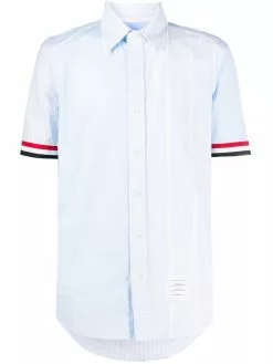 Thom Browne RWB-stripe short sleeve shirt