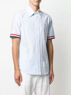 Thom Browne RWB-stripe short sleeve shirt