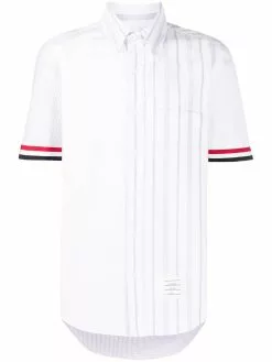 Thom Browne Fun-mix striped shot-sleeve shirt