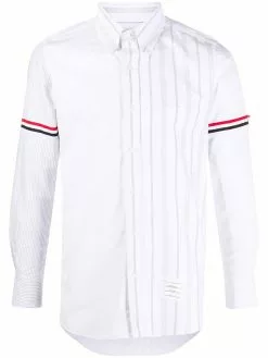 Thom Browne RWB armband-detail stripe shirt