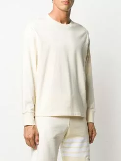 Thom Browne logo-patch long-sleeve T-shirt