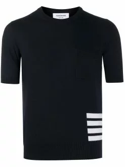 Thom Browne 4-Bar stripe knitted T-shirt