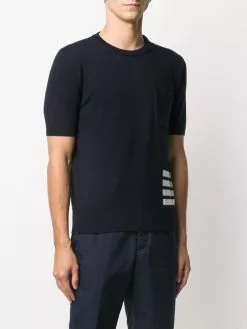 Thom Browne 4-Bar stripe knitted T-shirt
