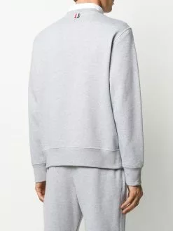 Thom Browne crest-patch boat-neck sweatshirt