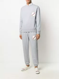 Thom Browne crest-patch boat-neck sweatshirt