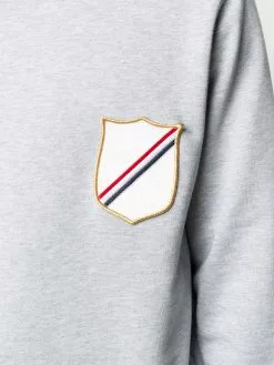 Thom Browne crest-patch boat-neck sweatshirt