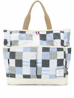 Thom Browne patchwork garden tote bag
