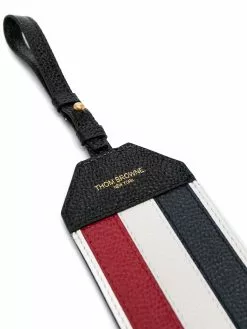 Thom Browne pebbled stripe long luggage tag