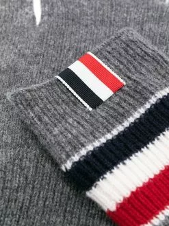 Thom Browne merino wool stripe rib gloves