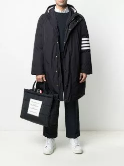 Thom Browne downfill hooded football 4-Bar parka